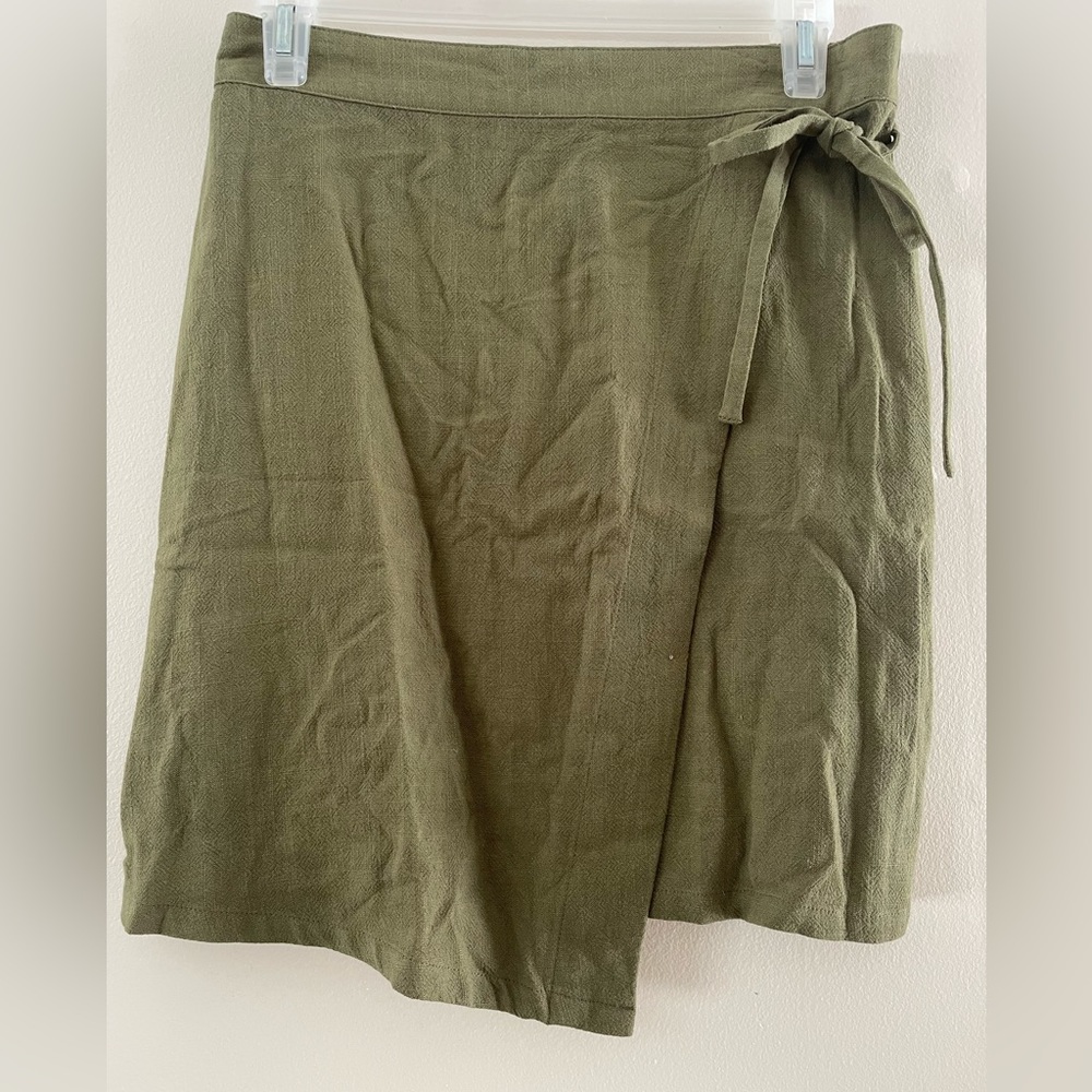 Faux wrap mini skirt